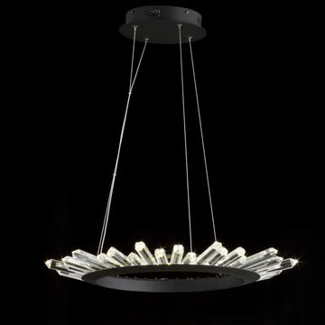 Elsa 24" Adjustable Integrated LED Modern Crystal Pendant - JONATHAN Y